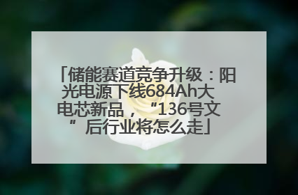 储能赛道竞争升级：阳光电源下线684Ah大电芯新品，“136号文”后行业将怎么走