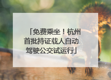 免费乘坐！杭州首批持证载人自动驾驶公交试运行