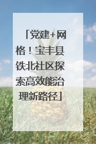 党建+网格！宝丰县铁北社区探索高效能治理新路径