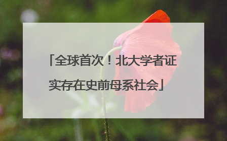 全球首次！北大学者证实存在史前母系社会