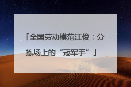 全国劳动模范汪俊：分拣场上的“冠军手”