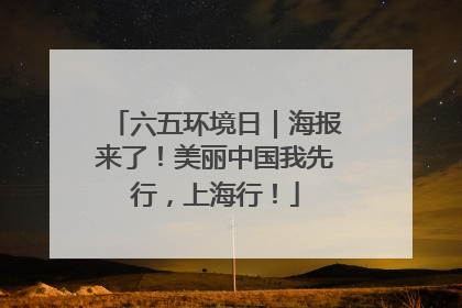 六五环境日｜海报来了！美丽中国我先行，上海行！