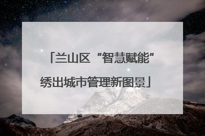 兰山区“智慧赋能”绣出城市管理新图景