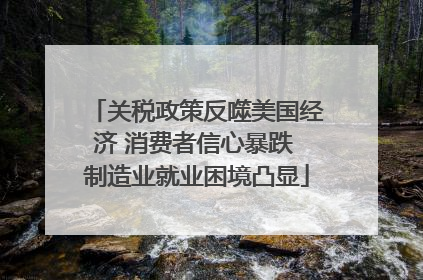 关税政策反噬美国经济 消费者信心暴跌 制造业就业困境凸显