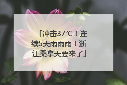 冲击37℃！连续5天雨雨雨！浙江桑拿天要来了