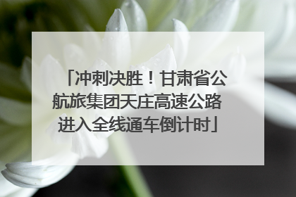 冲刺决胜！甘肃省公航旅集团天庄高速公路进入全线通车倒计时