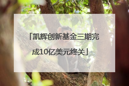 凯辉创新基金三期完成10亿美元终关