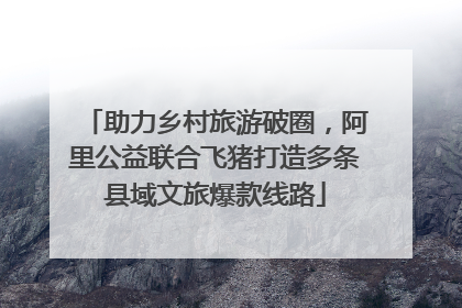 助力乡村旅游破圈，阿里公益联合飞猪打造多条县域文旅爆款线路