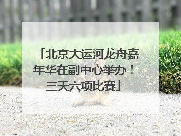 北京大运河龙舟嘉年华在副中心举办！三天六项比赛