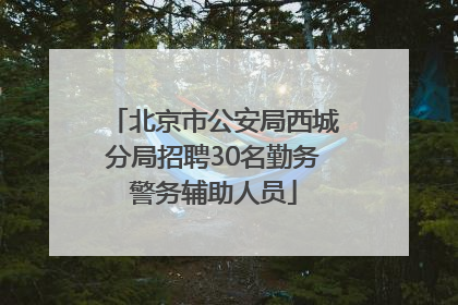北京市公安局西城分局招聘30名勤务警务辅助人员