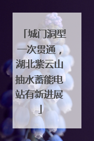 城门洞型一次贯通，湖北紫云山抽水蓄能电站有新进展
