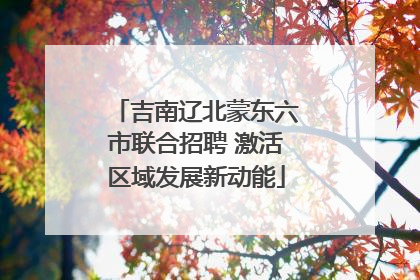 吉南辽北蒙东六市联合招聘 激活区域发展新动能