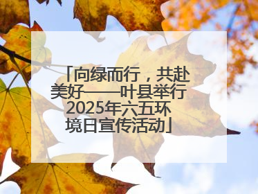 向绿而行，共赴美好——叶县举行2025年六五环境日宣传活动