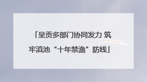 呈贡多部门协同发力 筑牢滇池“十年禁渔”防线