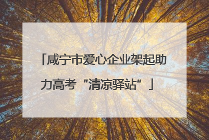 咸宁市爱心企业架起助力高考“清凉驿站”