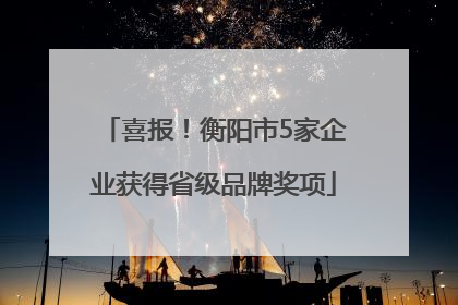 喜报！衡阳市5家企业获得省级品牌奖项