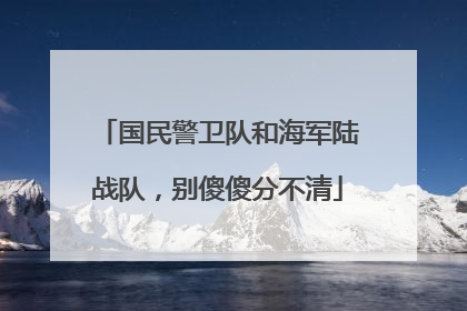 国民警卫队和海军陆战队，别傻傻分不清