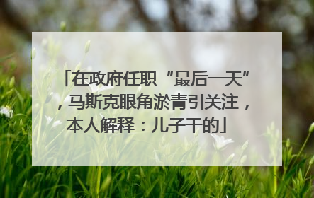 在政府任职“最后一天”，马斯克眼角淤青引关注，本人解释：儿子干的