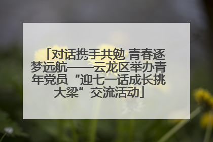 对话携手共勉 青春逐梦远航——云龙区举办青年党员“迎七一话成长挑大梁”交流活动
