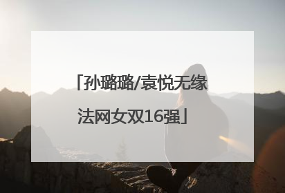 孙璐璐/袁悦无缘法网女双16强