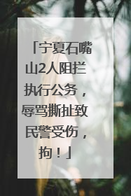 宁夏石嘴山2人阻拦执行公务，辱骂撕扯致民警受伤，拘！