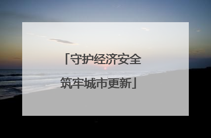 守护经济安全 筑牢城市更新