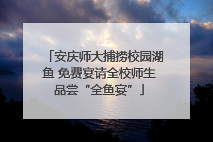 安庆师大捕捞校园湖鱼 免费宴请全校师生品尝“全鱼宴”