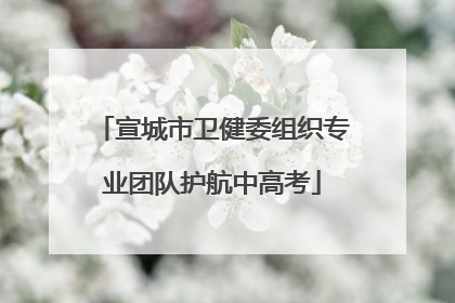 宣城市卫健委组织专业团队护航中高考