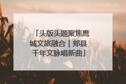 头版头题聚焦鹰城文旅融合｜郏县千年文脉唱新曲