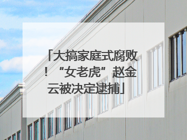 大搞家庭式腐败！“女老虎”赵金云被决定逮捕