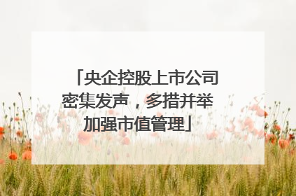央企控股上市公司密集发声，多措并举加强市值管理