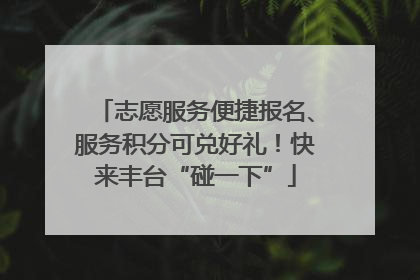 志愿服务便捷报名、服务积分可兑好礼！快来丰台“碰一下”