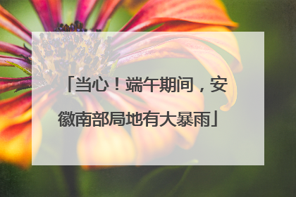 当心！端午期间，安徽南部局地有大暴雨
