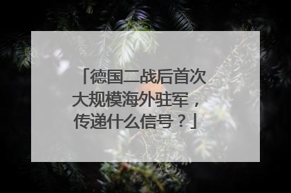 德国二战后首次大规模海外驻军，传递什么信号？
