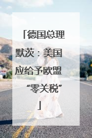 德国总理默茨：美国应给予欧盟“零关税”