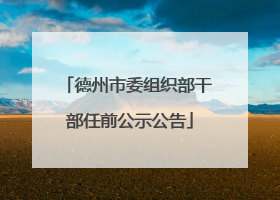 德州市委组织部干部任前公示公告