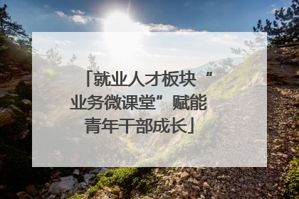 就业人才板块“业务微课堂”赋能青年干部成长