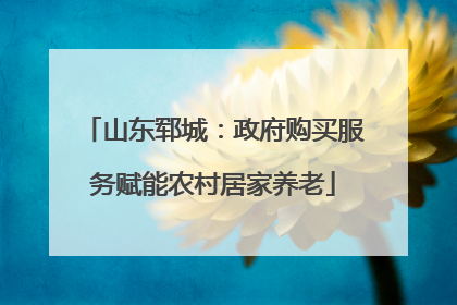 山东郓城：政府购买服务赋能农村居家养老