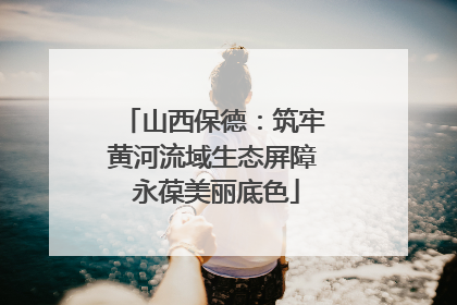 山西保德：筑牢黄河流域生态屏障 永葆美丽底色