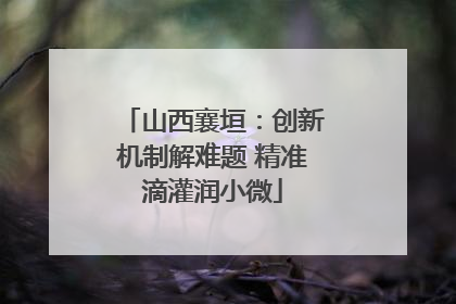 山西襄垣：创新机制解难题 精准滴灌润小微