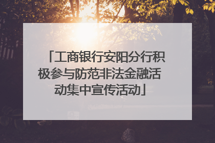 工商银行安阳分行积极参与防范非法金融活动集中宣传活动