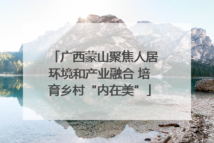 广西蒙山聚焦人居环境和产业融合 培育乡村“内在美”