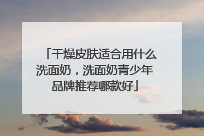 干燥皮肤适合用什么洗面奶，洗面奶青少年品牌推荐哪款好