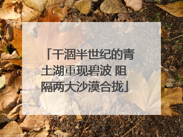 干涸半世纪的青土湖重现碧波 阻隔两大沙漠合拢