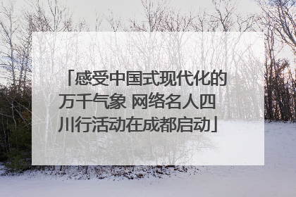 感受中国式现代化的万千气象 网络名人四川行活动在成都启动
