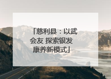 慈利县：以武会友 探索银发康养新模式