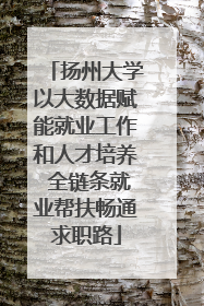 扬州大学以大数据赋能就业工作和人才培养 全链条就业帮扶畅通求职路
