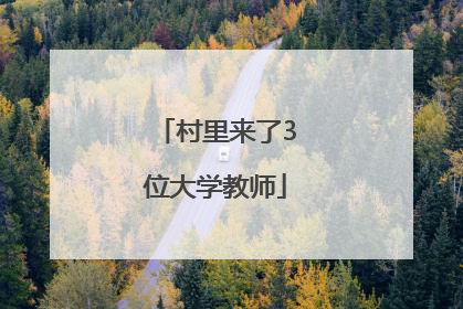 村里来了3位大学教师