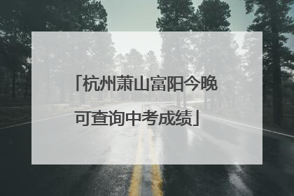 杭州萧山富阳今晚可查询中考成绩
