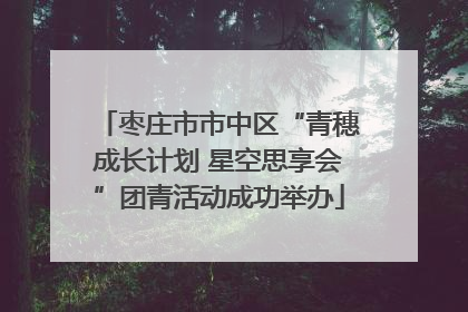 枣庄市市中区“青穗成长计划 星空思享会”团青活动成功举办